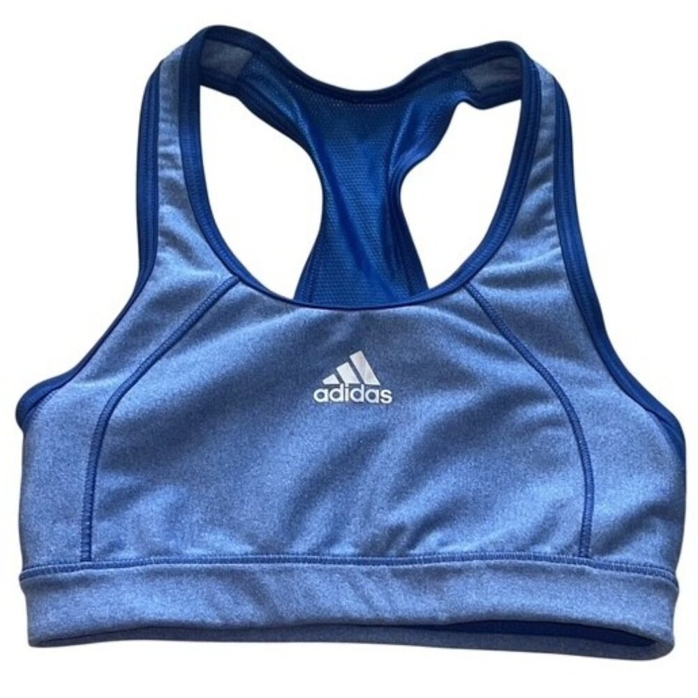 Adidas Techfit Sports Bra Womens Medium Blue Racerback Athletic Workout